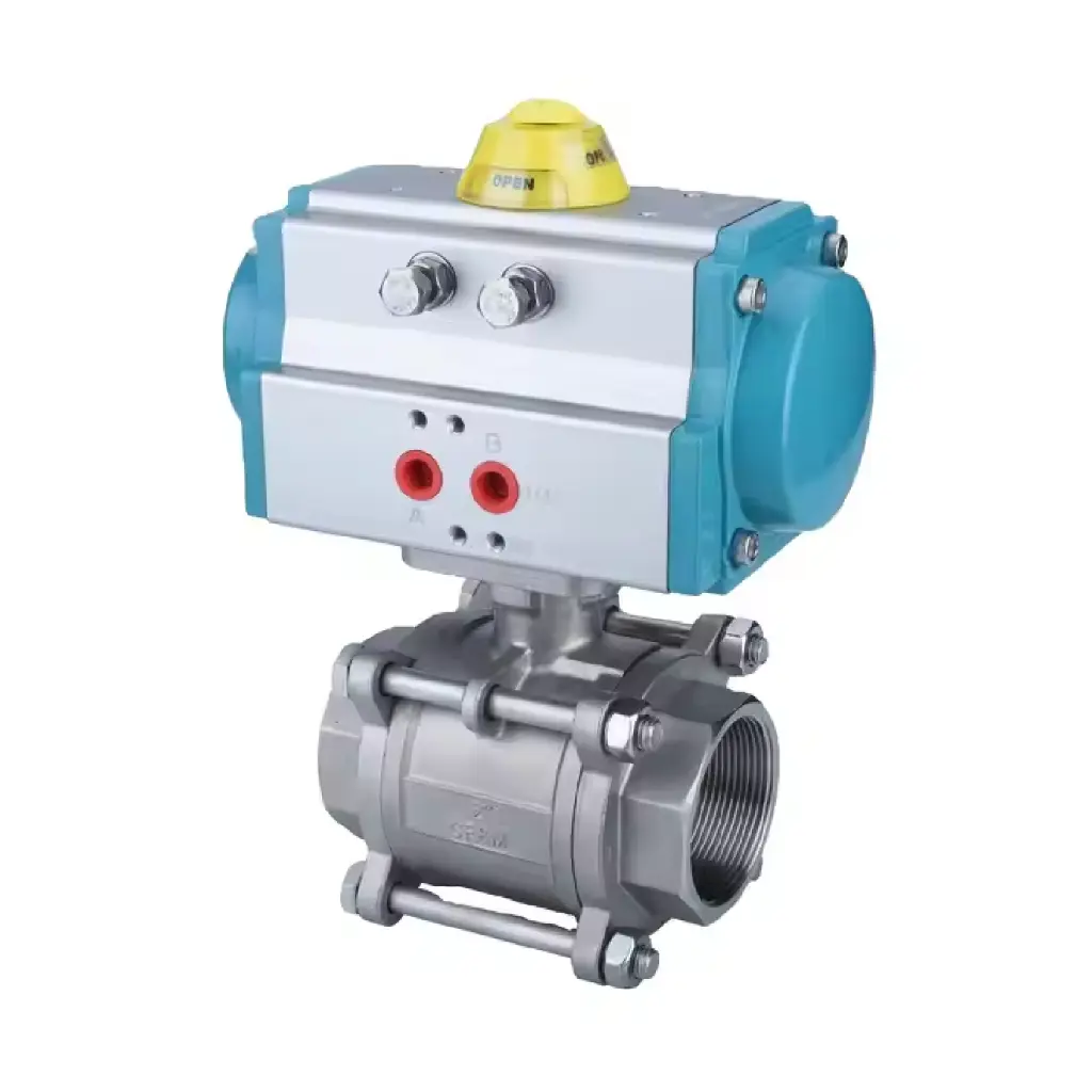ISO5211 SS 304 3Pcs Ball Valve Valve Valve with Pneumatic Actuator-01-01.webp