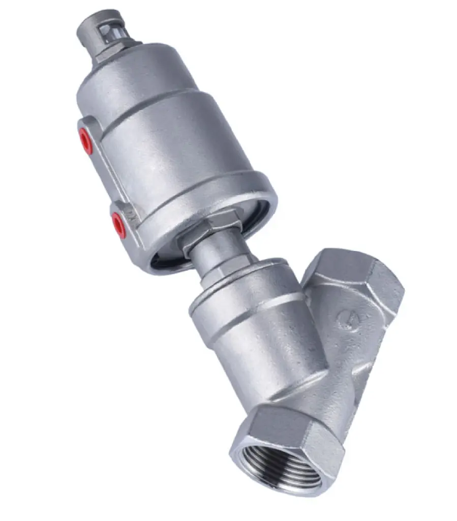 Stainless Steel 316 Angle Seat Valve 1", Single Acting SS Actuator