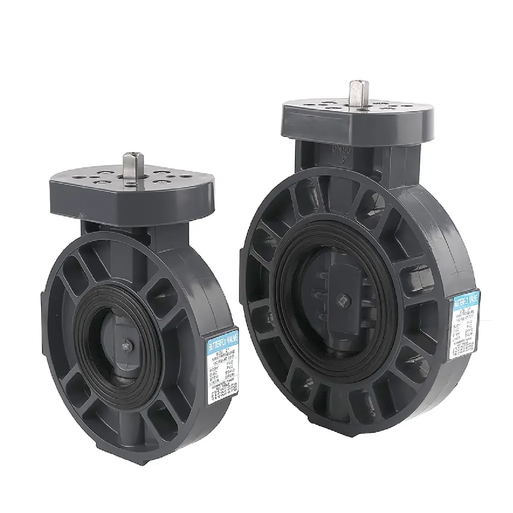 ISO5211 UPVC Butterfly Valve DN80, 3"