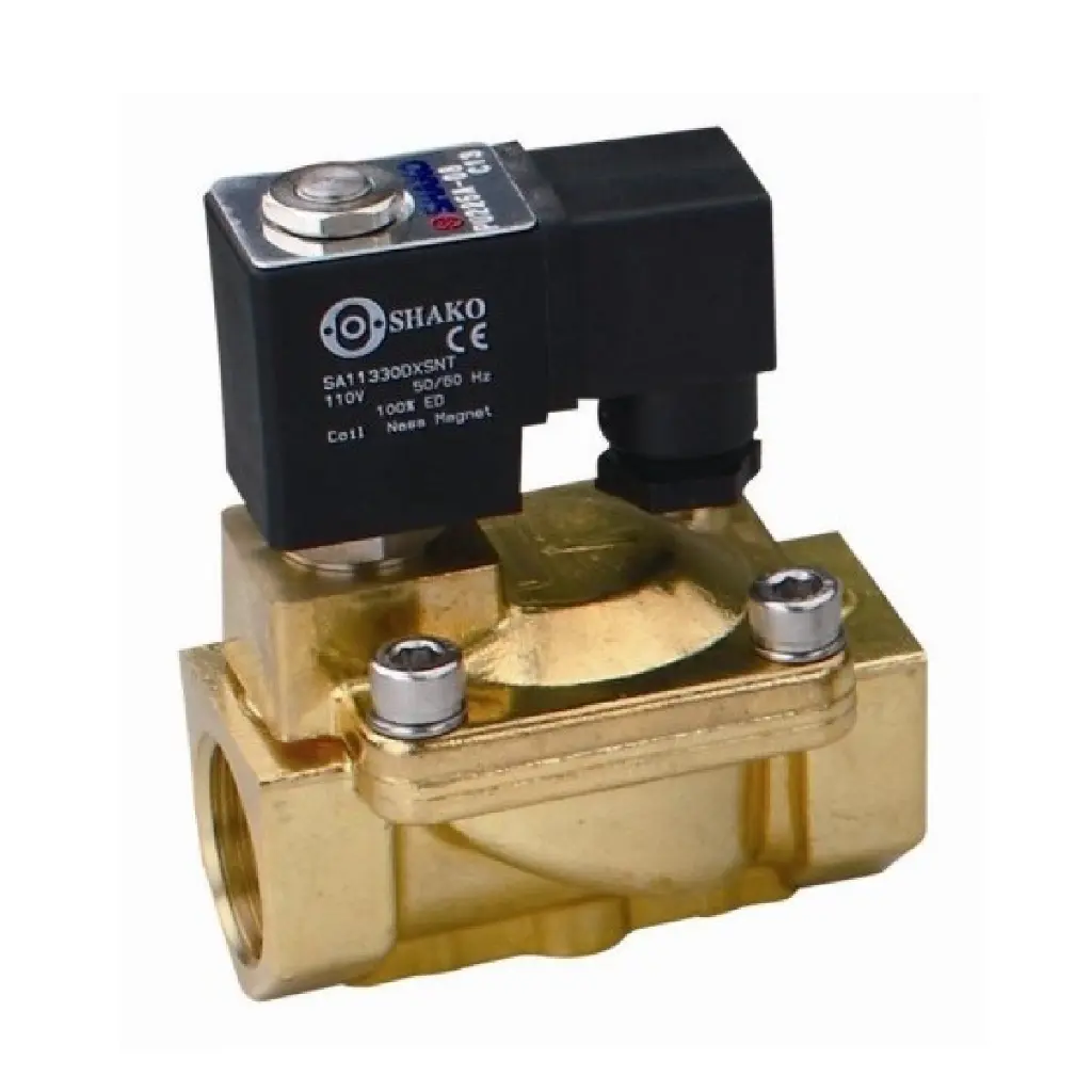 SHAKO 2/2 Way Brass Solenoid Valve Pilot Acting 1"
