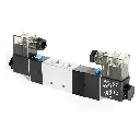 5/3 Way Double Solenoid Valve, 1/4", Mid-Closed