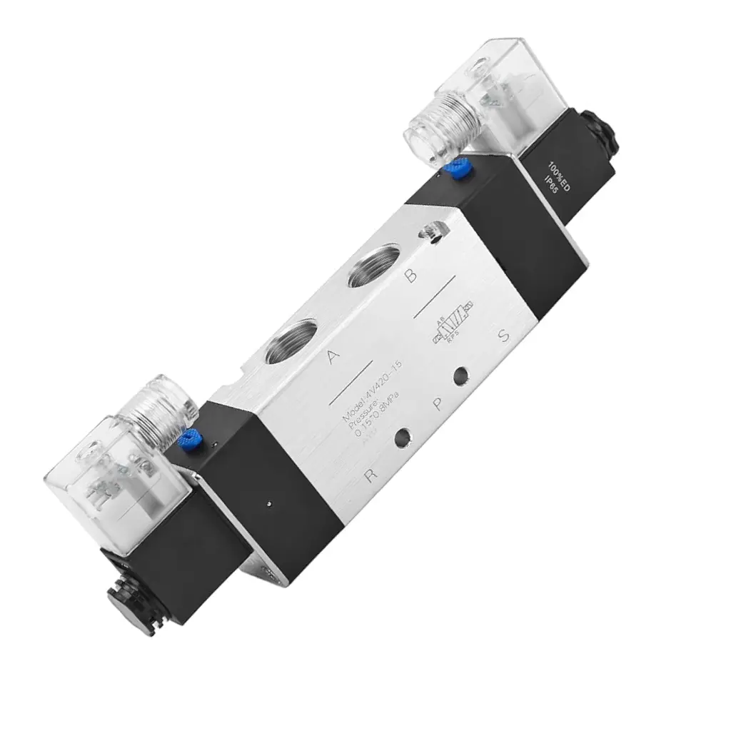 5/2 Way Double Solenoid Valve, 1/2"