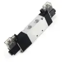 5/3 Way Double Solenoid Valve, 1/2", Mid-Closed