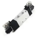 5/3 Way Double Solenoid Valve, 1/2", Mid-Pressurized