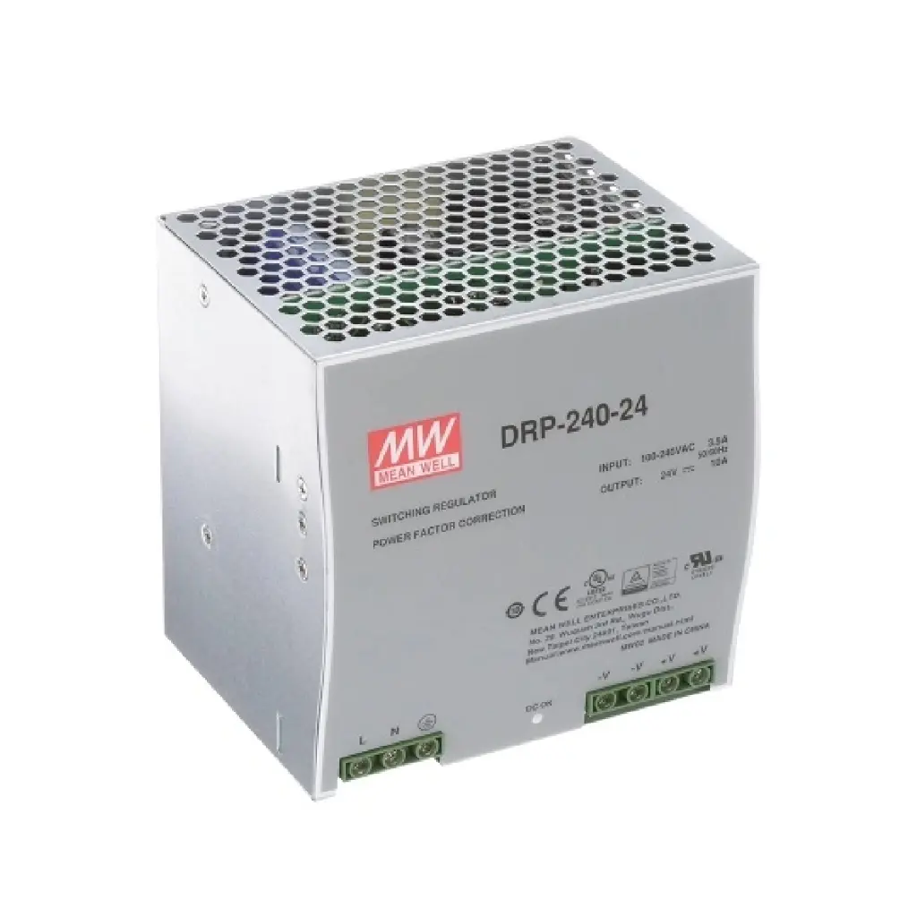 MEANWELL 240W Industrial Din Rail Power Supply, 10A, 24VDC