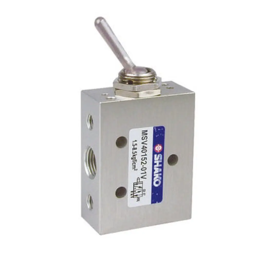 SHAKO 5/2 Way Mechanical valve, 1/8", Toggle Lever