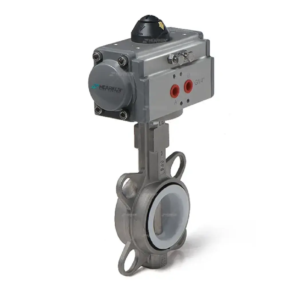 ISO5211 Stainless Steel Butterfly Valve with Pneumatic Actuator PN16, DN65, 2 1/2"