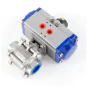 ISO5211 SS 304 3Pcs Ball Valve Valve Valve with Pneumatic Actuator DN20, 3/4"