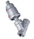 Stainless Steel 316 Angle Seat Valve 1-1/4", Single Acting SS Actuator