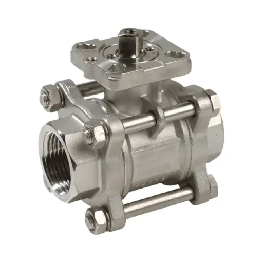 [SS304BA-DN65] ISO5211 SS 304 3Pcs Ball Valve DN65, 2 1/2"