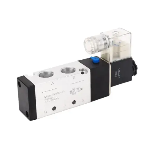 [4V310-10] 5/2 Way Single Solenoid Valve, 3/8"