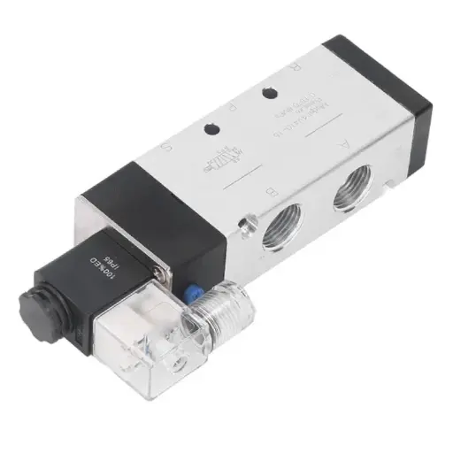 [4V410-15] 5/2 Way Single Solenoid Valve, 1/2"