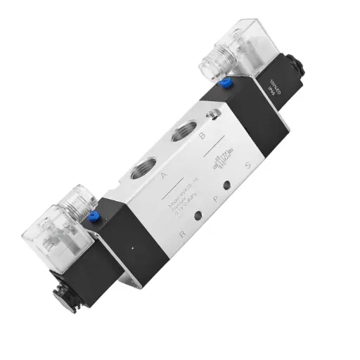 [4V420-15] 5/2 Way Double Solenoid Valve, 1/2"