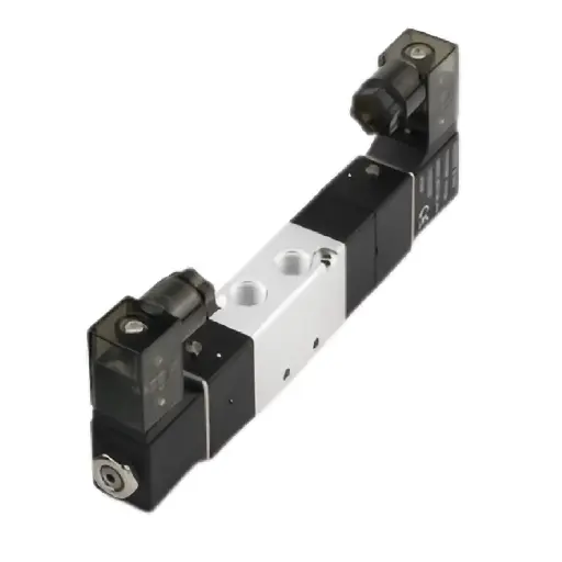 [4V130C-06] 5/3 Way Double Solenoid Valve, 1/8", Mid-Closed