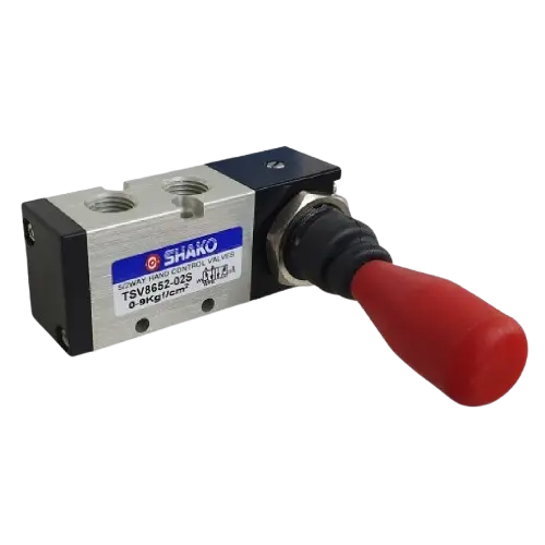 [TSV8652-02S] SHAKO 5/2 Way Hand Control Halve 1/4", Spring Return