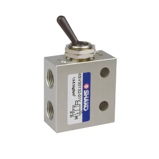 [MSV30132-1V] SHAKO 3/2 Way Mechanical valve, 1/8", Toggle Lever