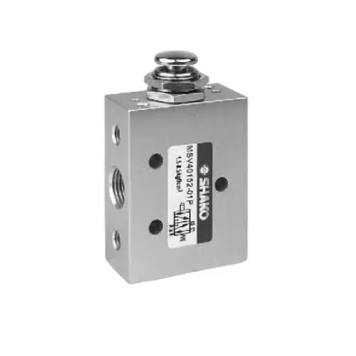 [MSV40152-01P] SHAKO 5/2 Way Mechanical valve, 1/8",  Push Button